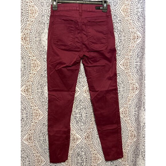 KUT From The Kloth Womens Burgundy Diana Skinny Jeans Size 00 Stretch Cotton Ble - Picture 2 of 10